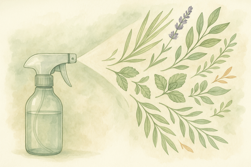 Flacon vaporisant des produits anti-nuisibles, insecticides et répulsifs d'origine naturelle